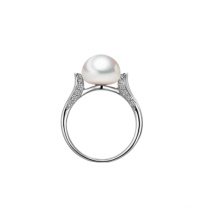 Engagement Ring with Freshwater Pearl